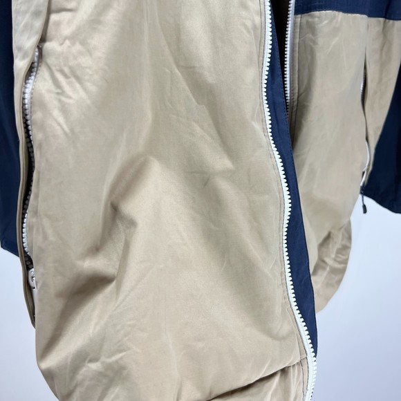 Hooded lightweight jacket XL mens khaki navy full zip pockets performance coat - Picture 8 of 9